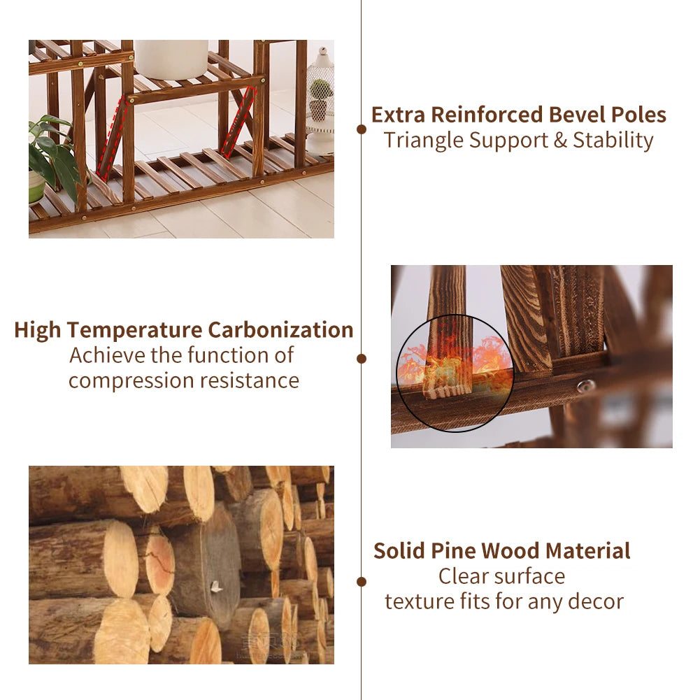 Wooden Plant Stand Indoor Outdoor
