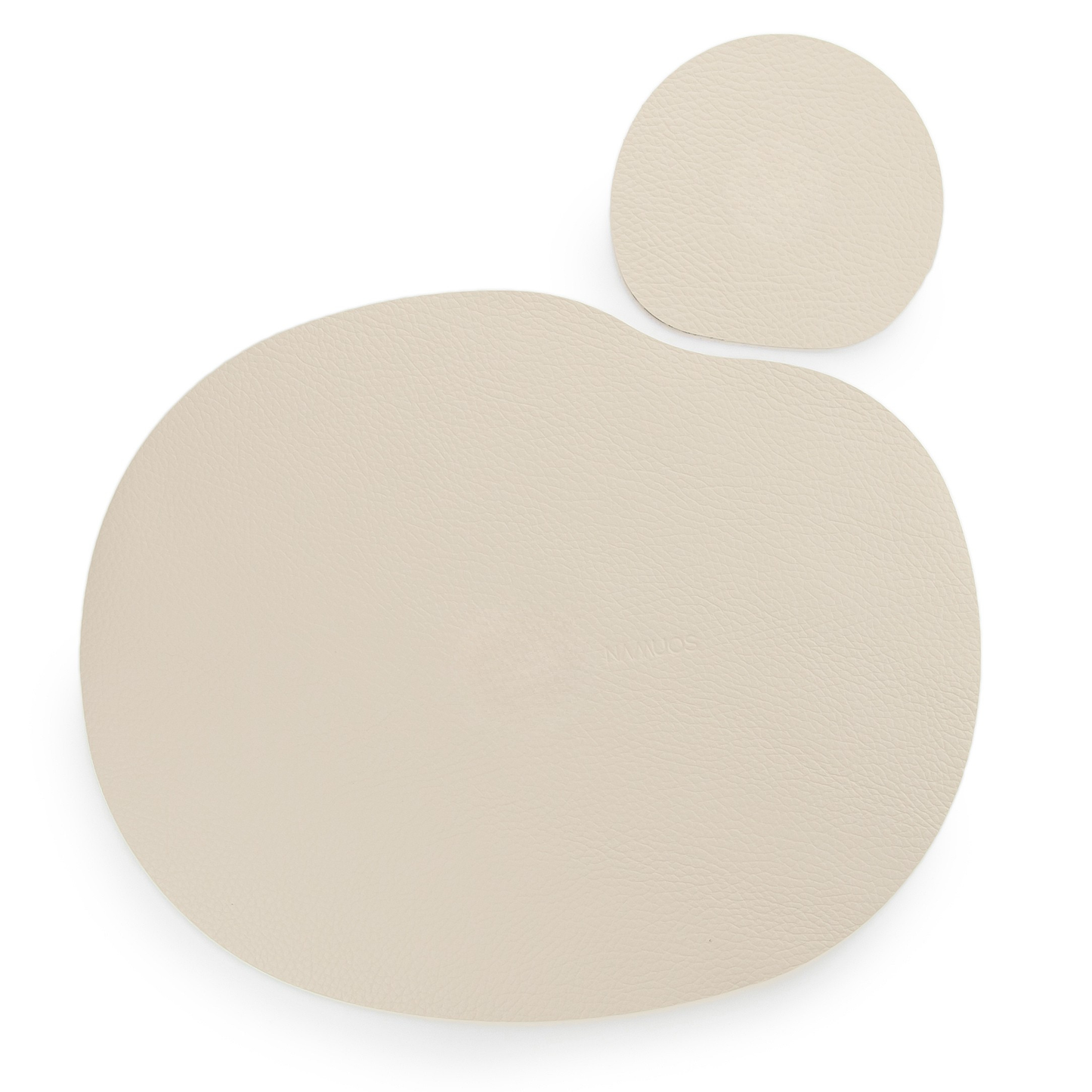 Natural leather placemat and coaster
